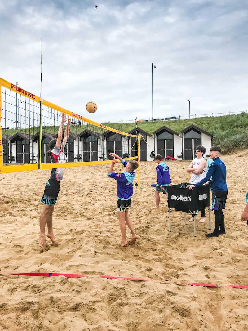 Skyball training session on Bridlington beach